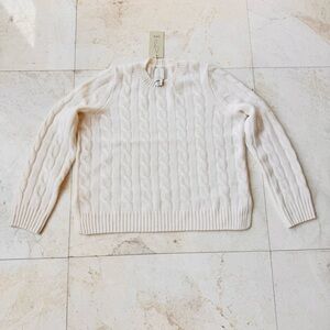 Joie Ivory Cashmere Cable Knit Sweater size M
